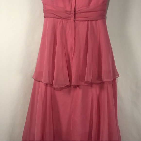 Sold—Vintage Pink Chiffon Empire Waist Maxi Dress with Matching Chiffon Cape - Picture 15 of 17